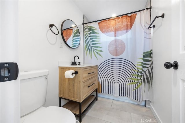 107 E Johnson St, Compton, CA 90220 - full bathroom with vanity, a shower with curtain, and tile patterned floors
