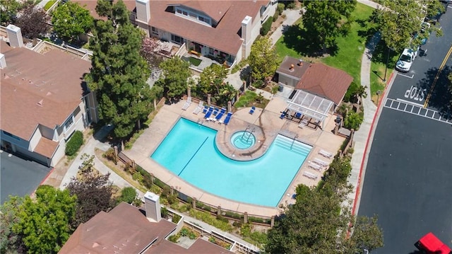 12746 Rosebrook Way, Stanton, CA 90680 - aerial view of a pool area