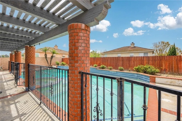 870 E Bermuda Dunes Ct, Ontario, CA 91761 - view of swimming pool featuring a fenced backyard and a pergola