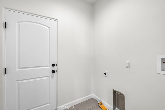7444 Desert Sky Dr, Yucca Valley, CA 92284 - laundry area featuring hookup for an electric dryer, light tile patterned floors, and hookup for a washing machine