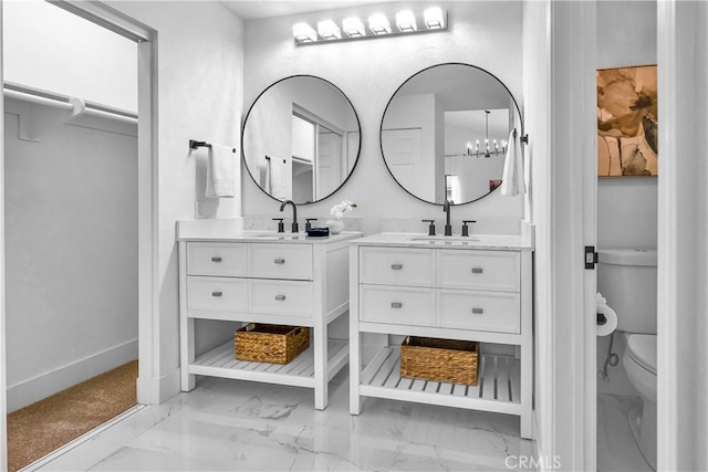 1059 Hillview Cir, Simi Valley, CA 93065 - bathroom with vanity and marble look tiles