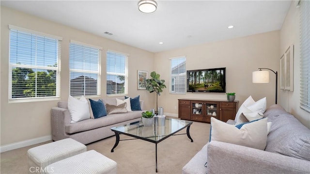 103 Sabiosa, Irvine, CA 92618 - living room featuring plenty of natural light, recessed lighting, and light colored carpet