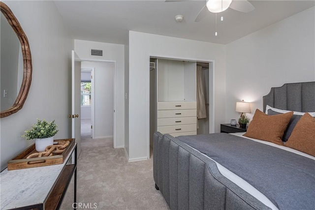 15713 Tuba St, North Hills, CA 91343 - bedroom with light carpet, a ceiling fan, and a closet