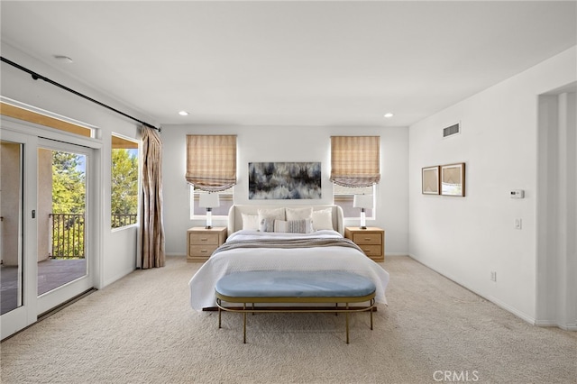 2189 Wind River Ln, Rowland Heights, CA 91748 - carpeted bedroom featuring access to exterior and recessed lighting