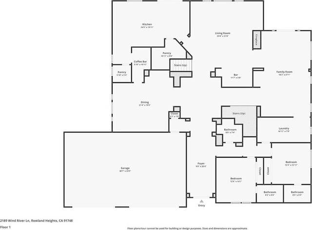 2189 Wind River Ln, Rowland Heights, CA 91748 - view of room layout
