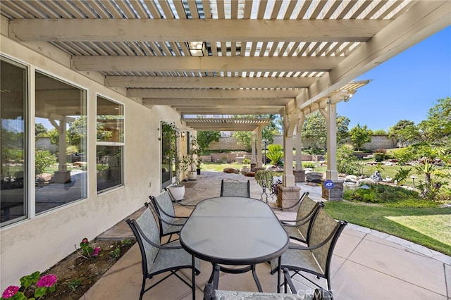 2189 Wind River Ln, Rowland Heights, CA 91748 - view of patio / terrace featuring a pergola and outdoor dining space