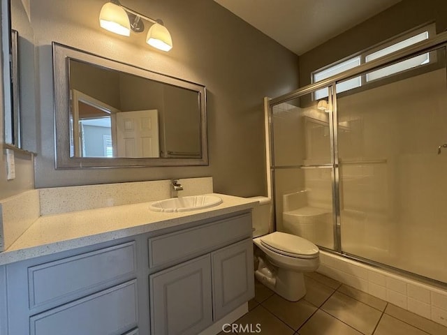 14610 Baylor Ave, Chino, CA 91710 - bathroom featuring a stall shower, vanity, and tile patterned flooring
