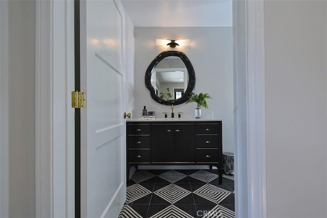 5005 Los Feliz Blvd, Los Angeles, CA 90027 - bathroom featuring vanity, tile patterned floors, and inlaid floor details