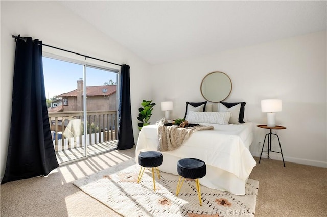 754 Manecita Cir, Perris, CA 92571 - bedroom with access to outside, carpet, and vaulted ceiling