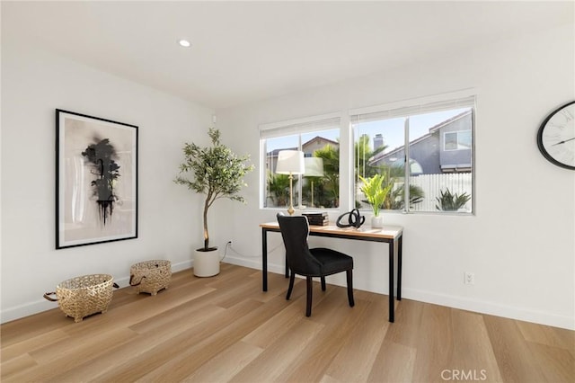754 Manecita Cir, Perris, CA 92571 - office with light wood-style floors and recessed lighting