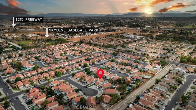 754 Manecita Cir, Perris, CA 92571 - aerial view at dusk of a mountain view and a residential view