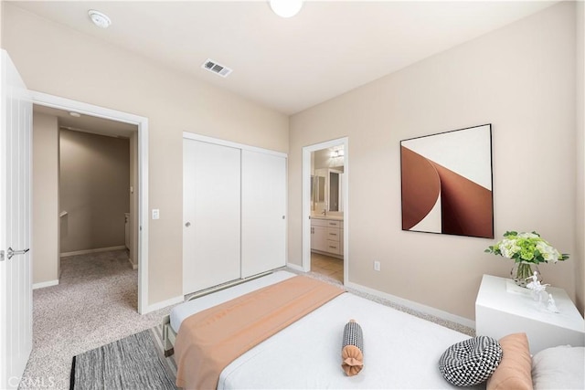 2651 W Lincoln Ave Unit 41, Anaheim, CA 92801 - bedroom with carpet floors, connected bathroom, and a closet