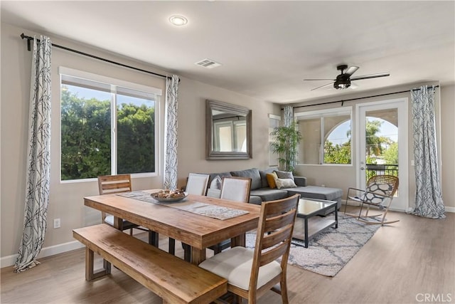 2651 W Lincoln Ave Unit 41, Anaheim, CA 92801 - dining space with light wood-style floors and a ceiling fan