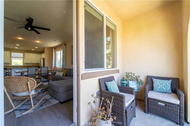 2651 W Lincoln Ave Unit 41, Anaheim, CA 92801 - view of patio / terrace featuring a ceiling fan and an outdoor hangout area