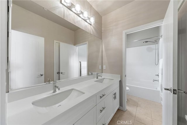 2651 W Lincoln Ave Unit 41, Anaheim, CA 92801 - bathroom with double vanity, shower / bathtub combination, and tile patterned flooring