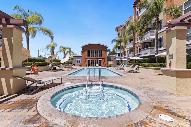 12688 Chapman Ave Unit 3403, Garden Grove, CA 92840 - community pool with a patio and a hot tub
