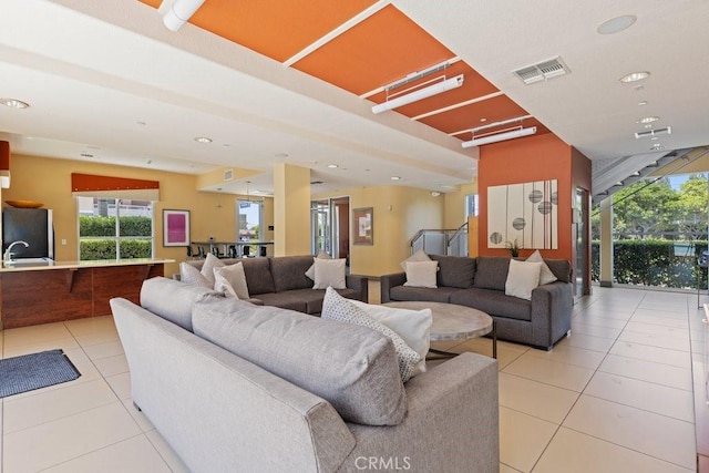 12688 Chapman Ave Unit 3403, Garden Grove, CA 92840 - living area with light tile patterned flooring and recessed lighting