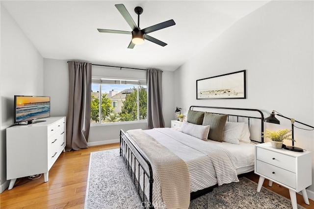 42 Beech Dr, Aliso Viejo, CA 92656 - bedroom featuring lofted ceiling, light wood finished floors, and a ceiling fan
