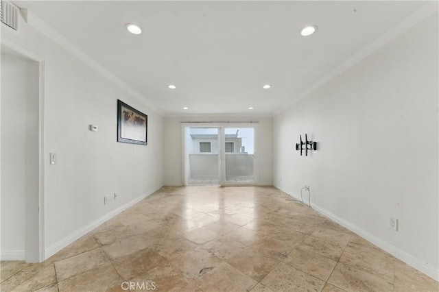 500 Jackson Pl Unit 118, Glendale, CA 91206 - spare room with ornamental molding, recessed lighting, and light stone finish flooring