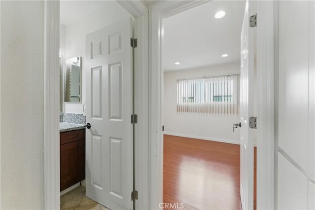 500 Jackson Pl Unit 118, Glendale, CA 91206 - hall with light wood-style flooring and recessed lighting