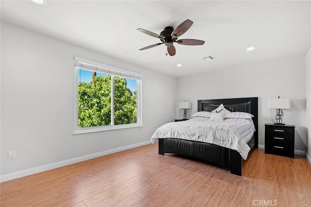 20623 Russ Jay St, Saugus, CA 91350 - bedroom with light wood-style floors, recessed lighting, and ceiling fan