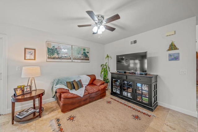 151 Camino Vista Real, Chula Vista, CA 91910 - living room featuring a ceiling fan and tile patterned flooring