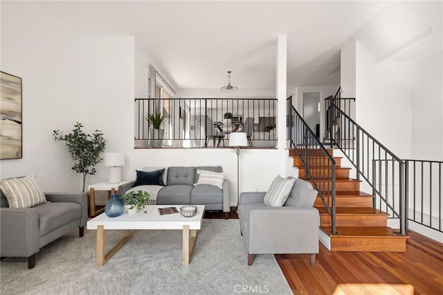 312 N Francisca Ave Unit 1, Redondo Beach, CA 90277 - living room featuring wood finished floors and stairway