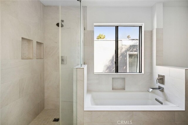 312 N Francisca Ave Unit 1, Redondo Beach, CA 90277 - bathroom featuring a stall shower and a garden tub