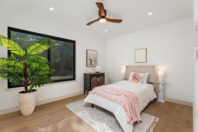 6032 Sun Knoll Cir, Yorba Linda, CA 92886 - bedroom featuring wood finished floors, recessed lighting, and a ceiling fan