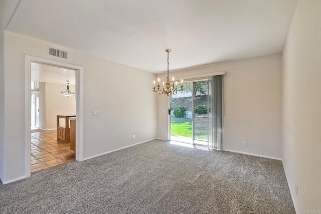 2053 Sequoia St, San Marcos, CA 92078 - carpeted spare room with a chandelier and baseboards