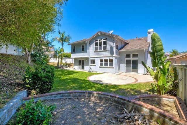 2053 Sequoia St, San Marcos, CA 92078 - back of house with a patio, stucco siding, and a chimney