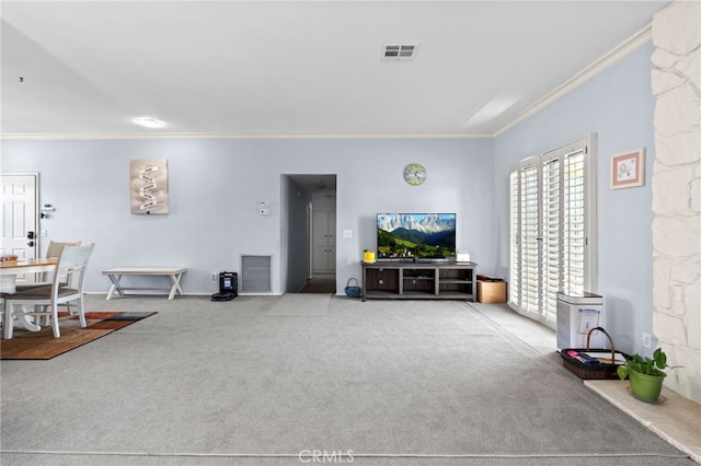 42821 15th St W Unit 4, Lancaster, CA 93534 - living area with crown molding and carpet