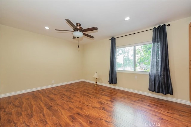 3 Albany Unit 61, Irvine, CA 92604 - empty room with ceiling fan, wood finished floors, and recessed lighting