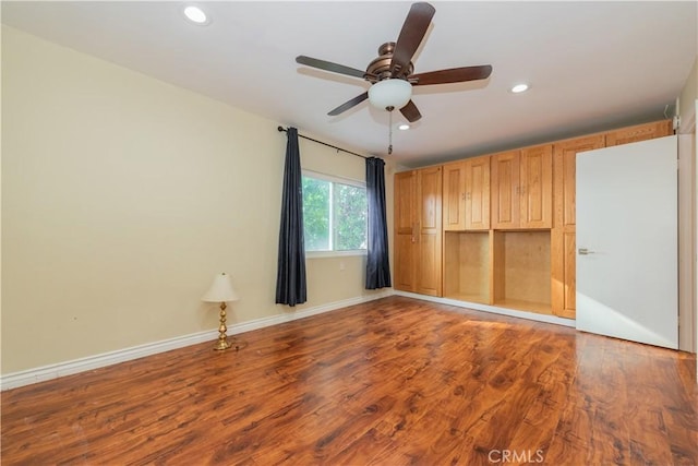 3 Albany Unit 61, Irvine, CA 92604 - unfurnished bedroom featuring recessed lighting, wood finished floors, and a ceiling fan