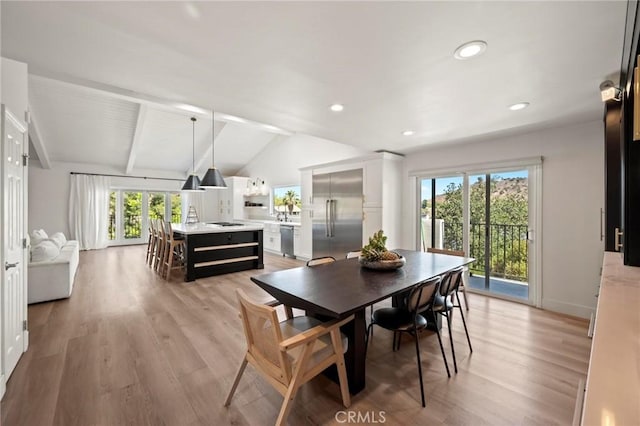 3532 Mesquite Dr, Calabasas, CA 91302 - dining area featuring healthy amount of natural light, light wood finished floors, and recessed lighting