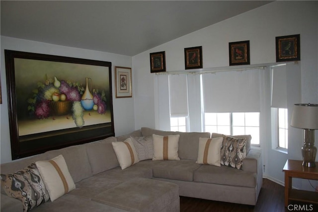 44535 Aspen St, Lancaster, CA 93535 - living area featuring lofted ceiling and wood finished floors