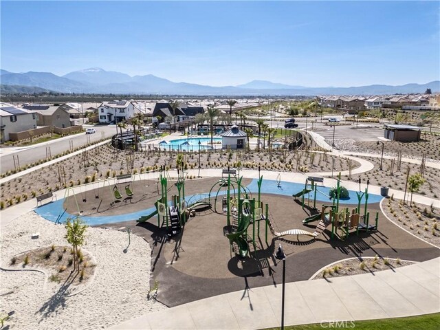 554 Cumberland Rd, Rialto, CA 92377 - view of pool with a residential view and a mountain view