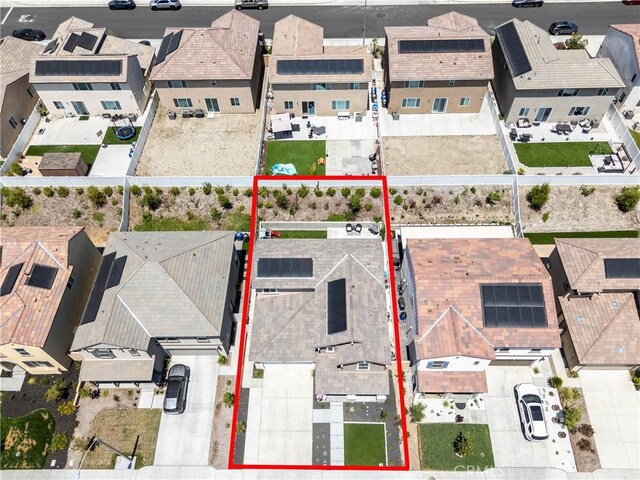 554 Cumberland Rd, Rialto, CA 92377 - aerial perspective of suburban area featuring property boundaries highlighted