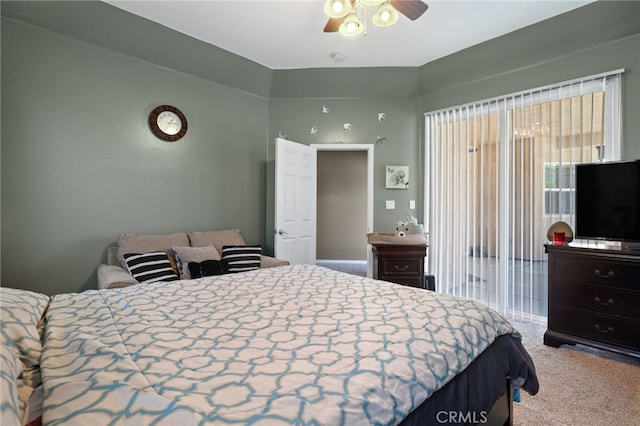 2802 Silver Shore Ln, Bakersfield, CA 93313 - bedroom with carpet flooring, ceiling fan, and access to exterior