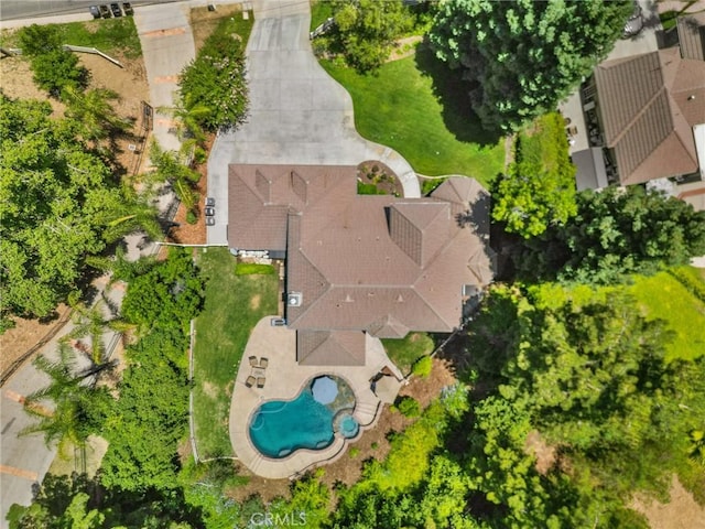 1624 Alessandro Rd, Redlands, CA 92373 - bird's eye view of a pool