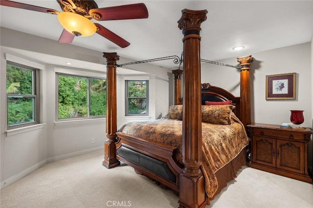 1624 Alessandro Rd, Redlands, CA 92373 - bedroom with light colored carpet and a ceiling fan