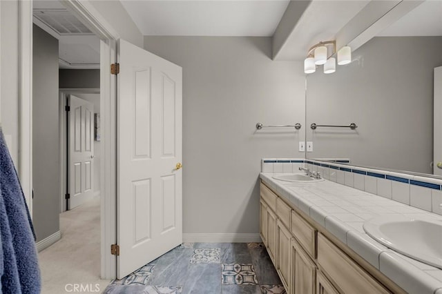1624 Alessandro Rd, Redlands, CA 92373 - bathroom with double vanity and baseboards