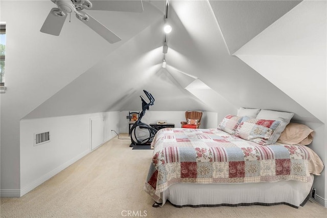 1624 Alessandro Rd, Redlands, CA 92373 - carpeted bedroom with rail lighting and lofted ceiling