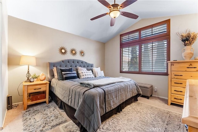 861 Shade Tree Way, Corona, CA 92878 - bedroom featuring carpet floors, lofted ceiling, and a ceiling fan