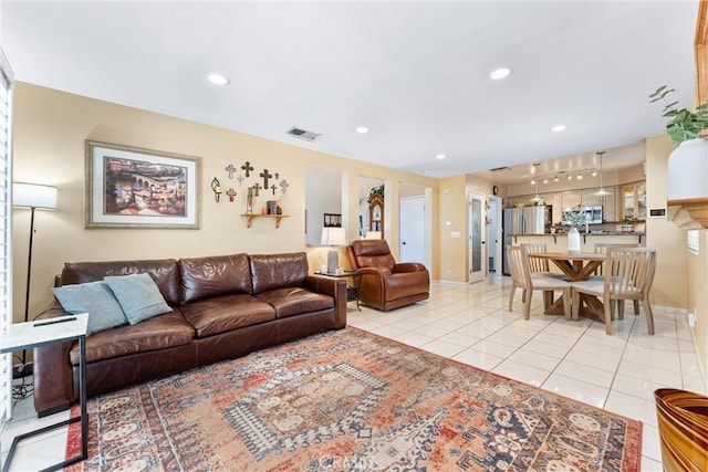 861 Shade Tree Way, Corona, CA 92878 - living room with light tile patterned floors and recessed lighting