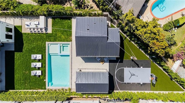 16711 Moorpark St, Encino, CA 91436 - bird's eye view of a pool