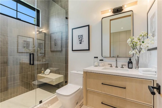16711 Moorpark St, Encino, CA 91436 - bathroom featuring vanity and a shower stall