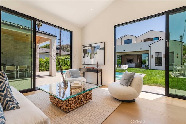 16711 Moorpark St, Encino, CA 91436 - sunroom / solarium featuring vaulted ceiling