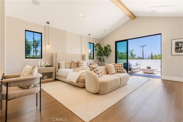 16711 Moorpark St, Encino, CA 91436 - bedroom with access to exterior and wood finished floors
