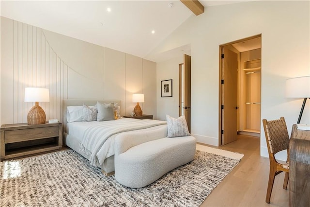 16711 Moorpark St, Encino, CA 91436 - bedroom with light wood-style flooring and recessed lighting
